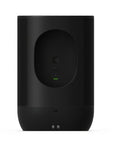 Back view of Move 2 Black Portable Bluetooth Speaker With Dual Tweeters For Rich Stereo Sound, featuring control panel and black finish