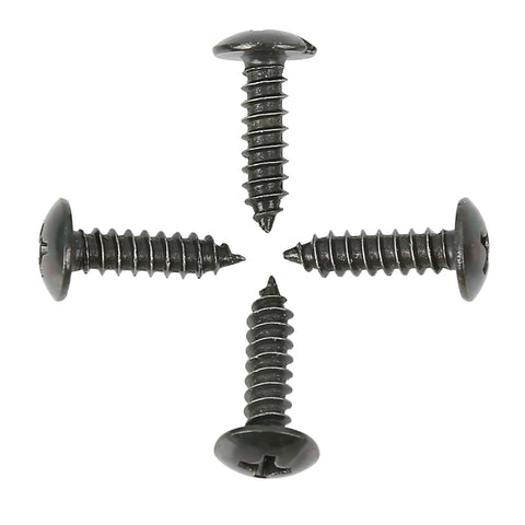 Fifty Pack Hella Tough Metal U Clip Screws 4.2X16mm Automotive Fasteners for Cars, Bikes, and Trucks, top view of screws.