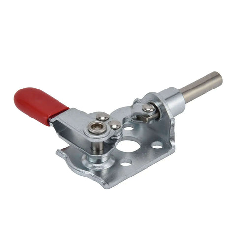 Push Pull Toggle Clamp 40kg Holding Capacity With Plastic Grip Cover for fixtures and testing, metal body, red handle