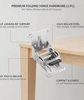 Self Locking Folding Table Hinge For Workbenches And Drop Leaf Tables With 90 Degree Auto Lock Rock Solid Cold Rolled Steel Hardware