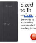 24 Inch Wide Black Plastic Utility Runner with Embossed Wide Rib Pattern for tool boxes, garage drawers, 24 in x 12 ft sizing details
