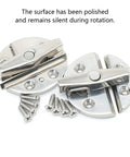 Rock Solid Marine Grade 316 Stainless Steel Boat Hatch Twist Latch And Catch Lock Pair with polished surface and screws.