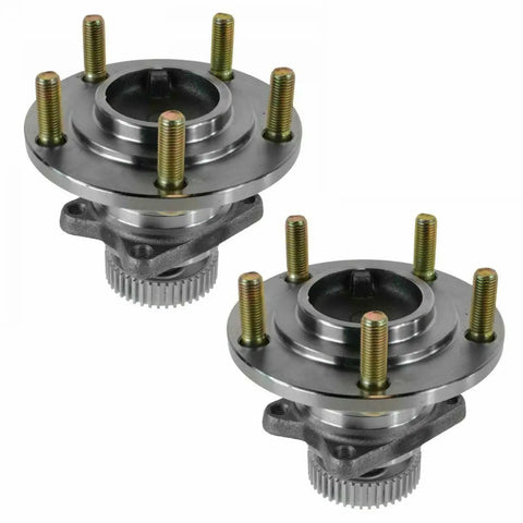 Smoother Ride Guaranteed Solid Four Piece Wheel Hub And Bearing Assembly Kit Tested For Front Rear Left Right Fits Galant Eclipse Stratus Avenger Sebring Talon Built Legit showing two assembled hubs with gold bolts.