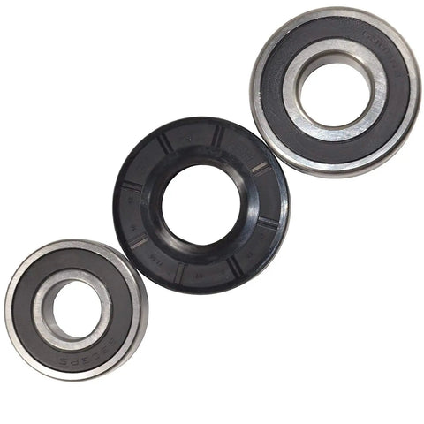 Heavy Duty Bearing And Seal Replacement Kit For LG And Kenmore Washer Tub Smooth Spin Pro Grade Repair, showing three durable bearing cups.