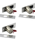 Heavy Duty Waterproof Electronic Drop Bolt Door Lock With DC 12 Volt Induction Technology and auto deadbolt, silver metal finish, home security product.