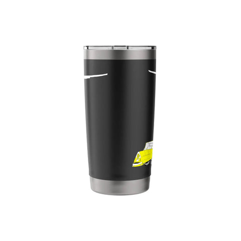Winch Launch Glider Lover Insulated Stainless Steel Tumbler For Sailplane Fans, black with glider design, vacuum sealed