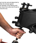 Using Heavy Duty Motorcycle Steering Stem Bearing Race Removal Tool for slick bike wrenching on motorcycle steering neck.