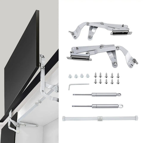 Bad Boy Pneumatic Hinge With Soft Close And Parallel Movement, Adjustable Lift Stay For Kitchen Cabinets, Dead Silent Glide.