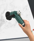 Heavy Duty Pneumatic Angle Grinder With Variable Speed And Tank Build For Stainless Steel Polishing And Granite Shaping in use on marble.