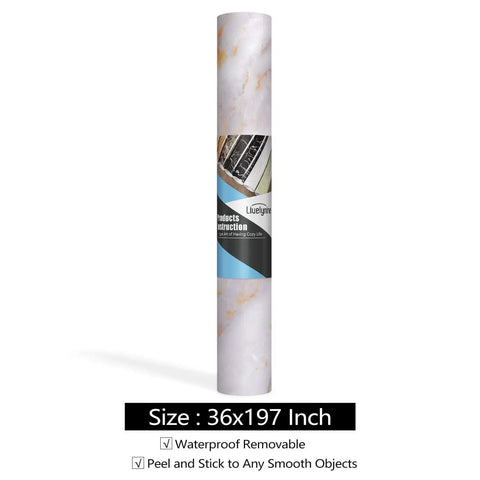 36 Inch By 197 Inch Gold Marble Countertop Contact Paper Waterproof Vinyl Marble Wallpaper Roll