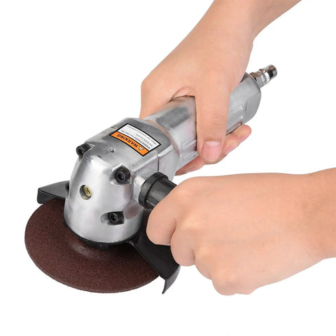 4 Inch Pneumatic Air Angle Grinder 11000 Rpm High Speed Polisher Heavy Duty Metalwork Tool in use for precision deburring.