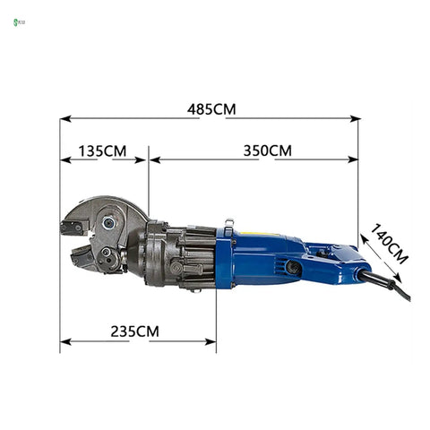 Side view of Heavy Duty Electric Rebar Cutter Portable Hydraulic Steel Cutting Tool For 4 To 18mm Rebar