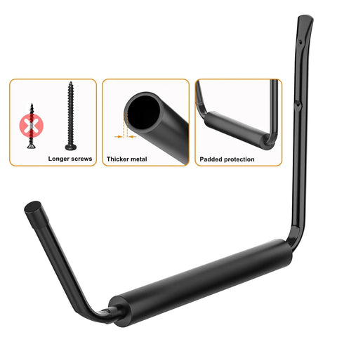 Top Shelf Badass Kayak Wall Mount Rack For Garage Storage, showing steel frame and padded protection detail.