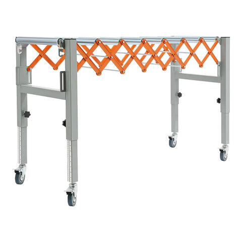 Heavy Duty Adjustable Conveyor Roller Table With Extendable Wheels For Mortising Machines And Planers Ready To Roll Rolling Cart Built To Last With Durable Steel Frame Silver Finish