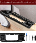 Door Hinge Mortiser Kit With Router Template For DIY Friendly, Pro Grade Install Adjustable Jig shown in use on wood