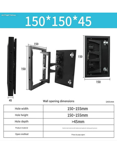 Heavy Duty Stainless Steel Concealed Hinges For Seamless Hidden Access Panels And Tile Ready Inspection Doors With Hassle Free Install And Smooth Swing For Bathrooms And Utility Rooms 60 X 100 Cm, showing dimensions and installation details.