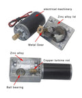 12V 53RPM Turbo Worm Gear Encoder With DC Reduction Electronic Starter Self Locking Speed Controller showing internal components