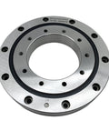 Top Shelf Cross Roller Slewing Bearing Ru124xuucc0 with circular design, precision machined for robot arm assembly.