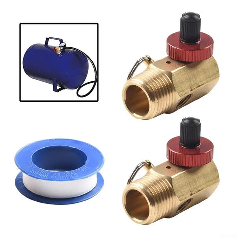Premium Solid Brass Air Compressor Manifold with 1/4 Inch NPT Ports and Stainless Steel Spring Red Aluminum Knobs for Heavy Duty Precision Pressure Control Durable Build Beats Plastic Alternatives, showing two brass valves.