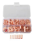 Dope 250Pcs Wire Ferrules Kit featuring 7 AWG Sizes From 6 To 18, Premium Red Copper Non Insulated Electrical Butt Terminals For Serious Auto Marine And Home Wiring Projects That Need Top Tier Connections. in plastic organizer case