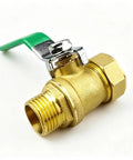 Heavy Duty Brass Ball Valve With Compression Fitting For Aluminum Composite Pipe, quarter turn shutoff handle, tight seal.
