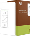Ceiling Fan Control And Dimmer Wall Switch 2 In 1 Light And Ceiling Fan Combo Single Pole No Wi Fi Neutral Wire Required displayed with box