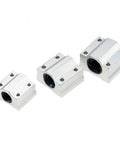Two Pack Linear Motion Bearing Blocks Beefed Up With SCS10UU to SCS30UU And SCS10LUU to SCS20LUU For CNC Parts And 3D Printer Projects 10 To 30mm Length Precision Machine Tools Smooth Glide Bearings Built For Durability And Precision, three aluminum bearing blocks