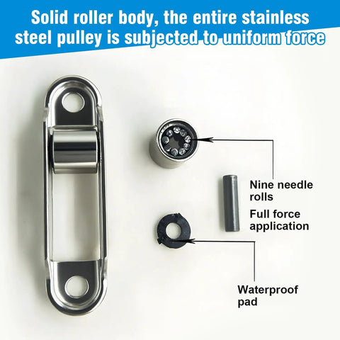 Heavy Duty Sliding Door Roller Replacement Kit Built With Rust Proof Stainless Steel Patio Door Wheels And Smooth As Slick gliding action, detailed parts laid out.