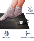 Foot Warmer Portable Heated Rubber Mat For Home Office Garage And Car 135W Energy Saving Warmth, Rugged Waterproof Rubber in use
