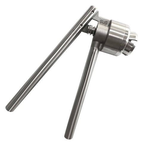 20mm Vial Manual Crimper Hand Sealing Machine with stainless steel construction, side view of portable cap crimping tool.