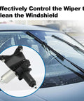 Direct Fit Rear Wiper Motor For Cadillac Escalade And ESV 2007 To 2014 Plus Chevrolet Suburban 1500 shown on windshield.