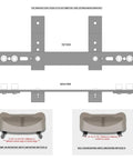 Diagram of Adjustable Fire Extinguisher Bracket for Most Vehicles, shows top and back view with clamp and bolt mounting methods.