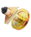 Heavy Duty Spindle Assembly For John Deere STX38 And STX46 Lawn Mower Deck Replacement Part, gold and metal construction, fits 38 and 46 inch models.