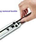 Heavy Duty 20 Inch Soft Close Drawer Slides Full Extension Ball Bearing Cabinet Glides showing easy removal buckle detail.