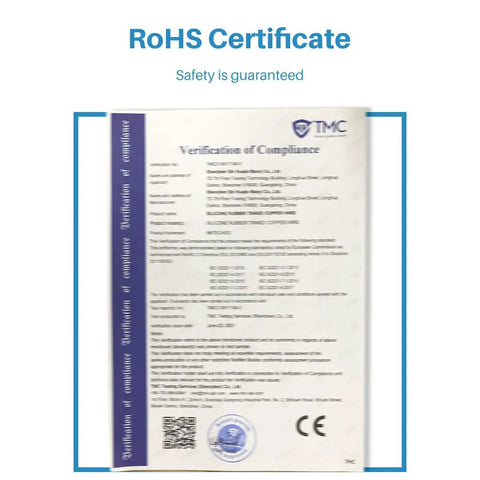 RoHS compliance certificate for 8 Gauge 2 Conductor Parallel Silicone Wire Red Black Ultra Flexible Extension Cable