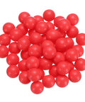 25 Piece Set Polypropylene Bearing Balls 14mm Red Plastic Rollers G2 Precision Frosted Finish, close-up view of red plastic balls.