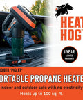Go-To Portable Propane Radiant Space Heater 4,000 BTU Heats Up To 100 Sq Ft Indoor Outdoor Use Great For Garage Camping