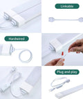 2Ft LED Ceiling Light Fixture 18W Plug Linkable Waterproof Tube Light For Garage Kitchen Bathroom Closet Office, installation options