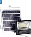 JUDYSSY 25W 40W 60W 100W 200W Led Solar Flood Light Dusk to Dawn Sensor Light, 100W with solar panel dimensions shown.