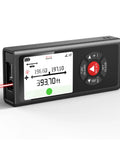 Dual Laser Distance Measuring Tool With Angle Sensor And Level Bubble From Anywhere In The Room, display showing 393.70 ft