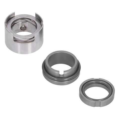 Solid As A Rock M7N-30 Mechanical Seal Featuring Graphite Silicon Carbide Faces With Spring Loaded Bellows Construction, three components.