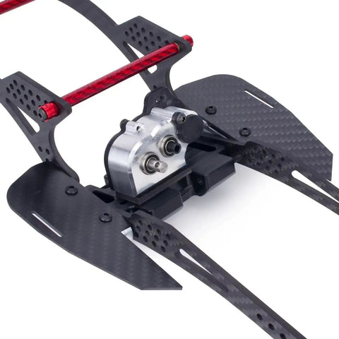 Axial SCX10 1/10 Carbon Fiber Low Center Of Gravity Chassis Frame Rails Kit with CNC milled design and stainless steel details
