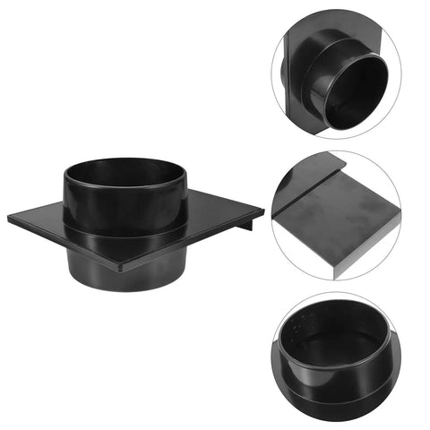 Adjust Airflow With Ease Using This 100mm Black Plastic Dust Collector Valve Blast Gate, showcasing the round black polymer valve.