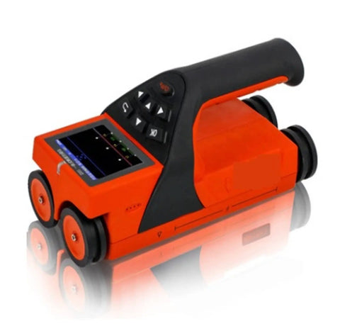 Crack The Code On Wall Structures Using This Portable Stud Finder Wall Scanner, heavy-duty red scanner with handles.