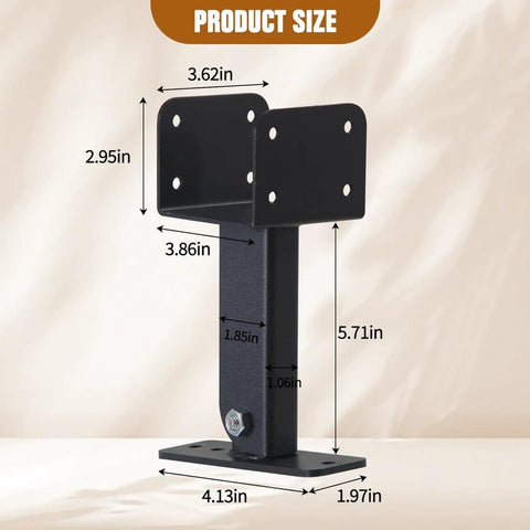 Three Piece Adjustable Roof Riser Brackets Kit In 304 Stainless Steel For Patio Garden Pergola Mounts, Beefy Heavy Duty Beams Brackets With 0 To 180 Degree Tilt, Weatherproof And Rust Resistant, Ideal For Wood Gazebo And Pergola Projects