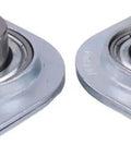 Four Pack Three Quarter Inch Two Bolt Flange Bearing Units With Sealed Pressed Steel Shells For Heavy Duty Dump Truck Tarps And Rigging Gear, showcasing rugged construction.