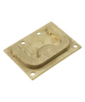 2 Pack Gold Flush Ring Pull Latches For Boat Hatch, recessed square plate, zinc alloy for easy install, side angle view
