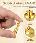 Rock Solid Eight Piece Brass Gallery Rails Kit featuring heavy duty metal spindle connector made of iron, demonstrating circular hole design.