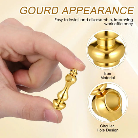 Rock Solid Eight Piece Brass Gallery Rails Kit featuring heavy duty metal spindle connector made of iron, demonstrating circular hole design.