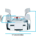 50 Piece Premium Self Retaining Cage Nuts With 5 16 18 Threads, showing dimensions of steel fastener, 17.3mm width